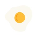 Fried egg with yolk. Healthy nutritious breakfast. Vector illustration Royalty Free Stock Photo