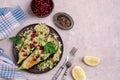 Fried eggplant with couscous