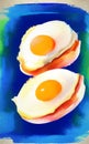 Fried eggs - abstract digital art