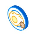 fried eggs allergy isometric icon vector illustration