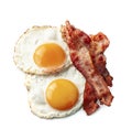 Fried eggs and bacon meat