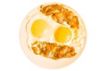 fried eggs with bacon on a plate Royalty Free Stock Photo