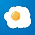 Fried eggs on blue background