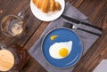 Fried eggs for breakfast in a plate