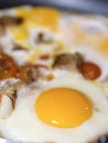 Fried eggs close up Royalty Free Stock Photo