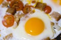 Fried eggs close up Royalty Free Stock Photo
