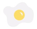 Fried eggs. Fried egg. Color vector illustration. Protein and yolk from an egg. Egg without shell. Isolated background. Flat style Royalty Free Stock Photo