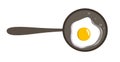 Fried eggs in a frying pan, fried egg in butter. Royalty Free Stock Photo