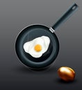 fried eggs and golden egg Royalty Free Stock Photo