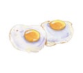 Watercolor fried eggs