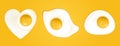 Fried eggs in heart shape top view Royalty Free Stock Photo