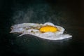 Fried eggs fried eggs in a pan Royalty Free Stock Photo