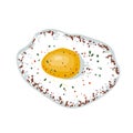 Fried eggs with pepper for breakfast. Vector illustration. Royalty Free Stock Photo