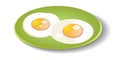 Fried eggs on a plate. Royalty Free Stock Photo