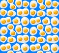 Fried eggs. Seamless background