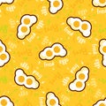 Fried eggs seamless pattern