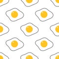 Fried eggs seamless pattern. Breakfast eggs