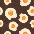 Fried eggs seamless print, cooking ingredient