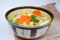 Fried eggs soup. Royalty Free Stock Photo