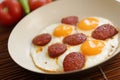 Fried eggs with sucuk Royalty Free Stock Photo