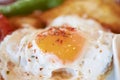 Fried eggs and toasted breads Royalty Free Stock Photo