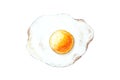 Fried eggs on the white background