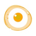 Fried eggs on white, food ingredients, vector illustration Royalty Free Stock Photo