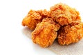 Fried excellence Crispy chicken photographed against a simple white background