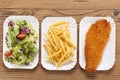 Fried fish and chips on a paper tray Royalty Free Stock Photo