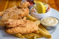 Fried Fish Dinner with Fries Royalty Free Stock Photo