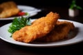 Fried fish fillet. Generate Ai Royalty Free Stock Photo