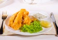 Fried fish fillets with savory tartare sauce