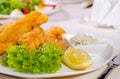 Fried fish fillets with savory tartare sauce