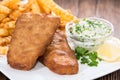 Fried Fish with french fries Royalty Free Stock Photo