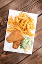 Fried Fish with french fries Royalty Free Stock Photo