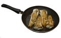 Fried fish in a frying pan Royalty Free Stock Photo