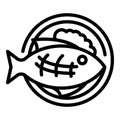 Fried fish icon outline vector. Food cuisine Royalty Free Stock Photo