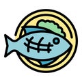 Fried fish icon vector flat Royalty Free Stock Photo