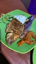 Fried fish with Indonesian food
