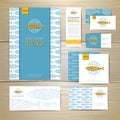 Fried fish restaurant menu concept design. Corporate identity