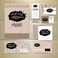 Fried fish restaurant menu concept design. Corporate identity Royalty Free Stock Photo