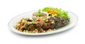 Fried Fish Snakehead with Chili Fish Sauce Salad mixed herbs Thai Food