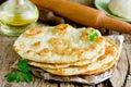 Fried flatbread flat bread piadina naan pita tortilla shelpek