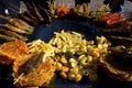 Fried food snacks at roadside market