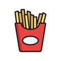 Fried fries icon vector basic design simple and modern Royalty Free Stock Photo