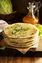 Fried green onion pancakes Royalty Free Stock Photo