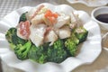 Fried grouper broccoli