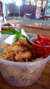 fried gurame with javanese spicy sauce is traditional food from java