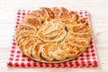 fried gyoza or dumplings snack with soy sauce Royalty Free Stock Photo