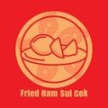 fried ham sui gok. Vector illustration decorative design